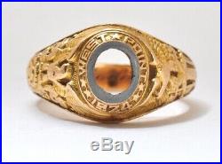 1924 West Point Academy Class Ring, BB&B, 14k Yellow Gold, No Stone-Size 8.5