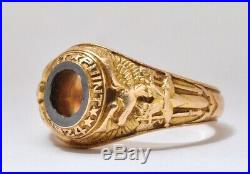 1924 West Point Academy Class Ring, BB&B, 14k Yellow Gold, No Stone-Size 8.5