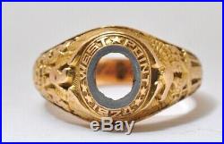1924 West Point Academy Class Ring, BB&B, 14k Yellow Gold, No Stone-Size 8.5
