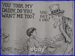 1925 Uncle Sam American Legion WW1 Orphans Poster Calvin Coolidge James Drain