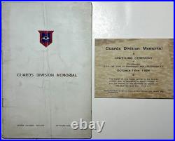 1926 Guards Division Memorial Programme Horse Guards Parade London Connaught Wwi