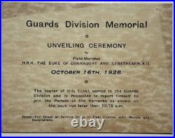 1926 Guards Division Memorial Programme Horse Guards Parade London Connaught Wwi