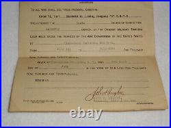 1927 Citizens Military Training Camp Plattsburg Barracks NY Original Certificate
