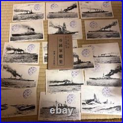 1928 Imperial Japanese Navy Warship Postcards Set of 16 Pre-WWII Showa Era Naval