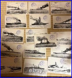1928 Imperial Japanese Navy Warship Postcards Set of 16 Pre-WWII Showa Era Naval
