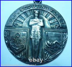 1928 US SCOUTING FLEET Award Medallion BATTLESHIP CHAMPION SWIMMING