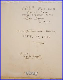 1928 YARDLONG PHOTO 106TH PLATOON USMC MARINE CORPS SAN DIEGO IDENTIFIED w HOME