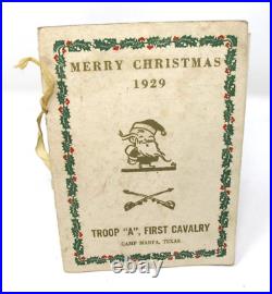 1929 CHRISTMAS Menu TROOP A 1st Cavalry Camp Marfa Texas ARMY NAMES