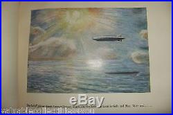 1929 Dettman Artist Art With Zeppelin Lz 127 To America Airship Color Paintings