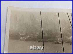 1929 US Navy Photo V4 ARGONAUT Submarine from Brooklyn Bridge, New York Skyline