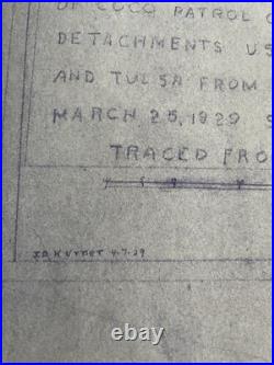 1929 USMC Coco Patrol Map Nicaragua- Routes Of March, USS Galveston Denver Tulsa