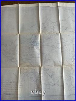 1929 USMC Coco Patrol Map Nicaragua- Routes Of March, USS Galveston Denver Tulsa