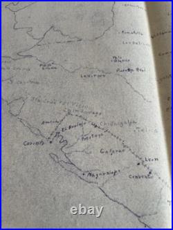 1929 USMC Coco Patrol Map Nicaragua- Routes Of March, USS Galveston Denver Tulsa