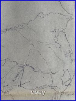 1929 USMC Coco Patrol Map Nicaragua- Routes Of March, USS Galveston Denver Tulsa