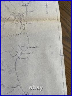 1929 USMC Coco Patrol Map Nicaragua- Routes Of March, USS Galveston Denver Tulsa