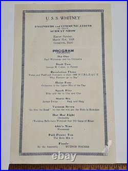 1929 USS Whitney AD-4 Haiti Subway Show Program Dinty Moore Archive Paper