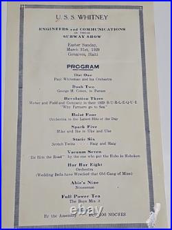 1929 USS Whitney AD-4 Haiti Subway Show Program Dinty Moore Archive Paper