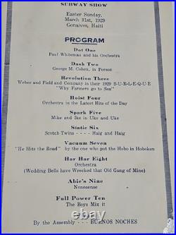 1929 USS Whitney AD-4 Haiti Subway Show Program Dinty Moore Archive Paper