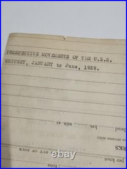 1929 USS Whitney AD-4 Log Robert Dinty Moore Fleet Problem IX Navy Ephemera