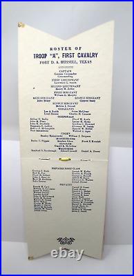 1930 CHRISTMAS Menu TROOP A 1st Cavalry Fort D A Russell Texas ARMY Roste