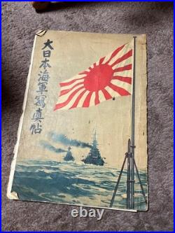 1930 Imperial Japanese Navy Photo Album with Battleships, Naval Schools, Flags