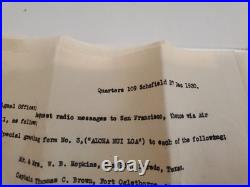 1930 Schofield Barracks Signal Corps Xmas Radio Greetings Docs & 1929 Notice