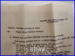 1930 Schofield Barracks Signal Corps Xmas Radio Greetings Docs & 1929 Notice