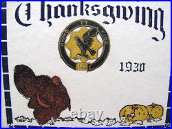 1930 THANKSGIVING Menu TROOP A 1st Cavalry Fort D. A. Russell Texas ARMY NAMES