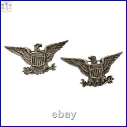 1930's Army Usmc Colonel War Eagles Navy Captain Insignia 1-3/8 X 3/4 Size #02