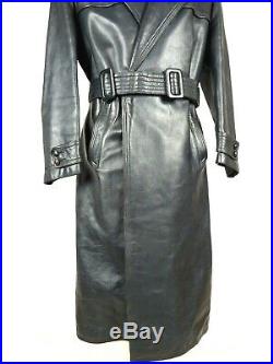 1930's German Horsehide Leather Coat M Heavy Vintage Luftwaffe WW2