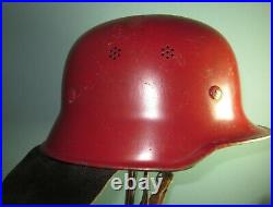 1930's German fire fighter helmet'curved dip' casque casco stahlhelm WW2