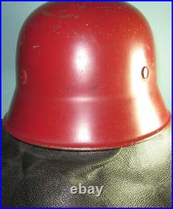 1930's German fire fighter helmet'curved dip' casque casco stahlhelm WW2