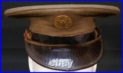 1930's Interwar Era US Army Enlisted Service Visor Hat Cap'Lee F Ridout' Rgt HQ