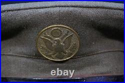 1930's Interwar Era US Army Enlisted Service Visor Hat Cap'Lee F Ridout' Rgt HQ