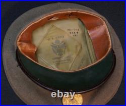 1930's Interwar Era US Army Enlisted Service Visor Hat Cap'Lee F Ridout' Rgt HQ