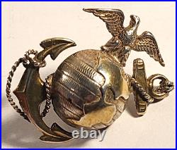 1930's M1936 USMC OFFICER'S STERLING SILVER HAT EGA U. S. MARINE CORPS