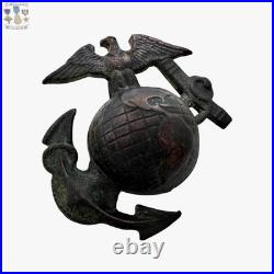 1930's Marine Corps Eagle Globe Anchor Hat Badge Insignia Usmc Ega Screw-back