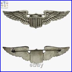 1930's U. S. Army Air Forces Pilot Wings Badge Sterling Insignia 2-13/16 #106