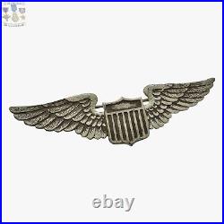 1930's U. S. Army Air Forces Pilot Wings Badge Sterling Insignia 2-13/16 #106