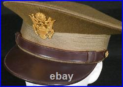 1930's US Army Officers Service Visor Hat'Capt. WJ Winter ORD RES' Pre-War, VG+