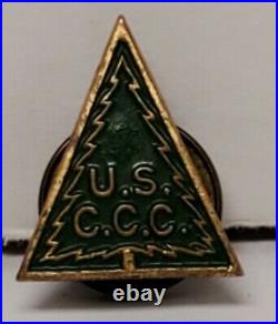 1930's Us CCC Civilian Conservation Corps Collar Pin