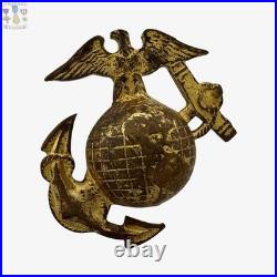 1930's Us Marine Corps Eagle Globe Anchor Hat Badge Insignia Usmc Ega Screw-back