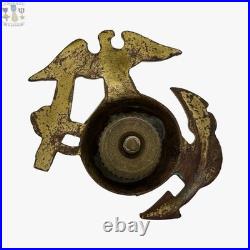 1930's Us Marine Corps Eagle Globe Anchor Hat Badge Insignia Usmc Ega Screw-back