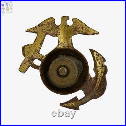 1930's Us Marine Corps Eagle Globe Anchor Hat Badge Insignia Usmc Ega Screw-back