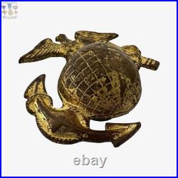 1930's Us Marine Corps Eagle Globe Anchor Hat Badge Insignia Usmc Ega Screw-back