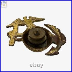 1930's Us Marine Corps Eagle Globe Anchor Hat Badge Insignia Usmc Ega Screw-back