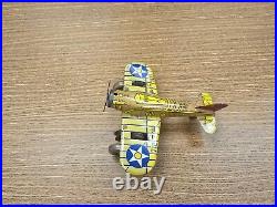 1930's Vintage Marx U. S. Army #712 Fighter Plane Tin Litho Wind-Up