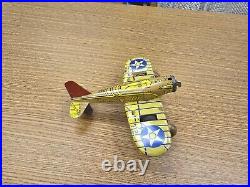 1930's Vintage Marx U. S. Army #712 Fighter Plane Tin Litho Wind-Up