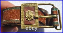 1930s Europe Unknown European Navy Cadet School Original Leather Belt w Buckle