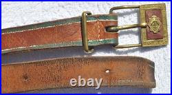 1930s Europe Unknown European Navy Cadet School Original Leather Belt w Buckle